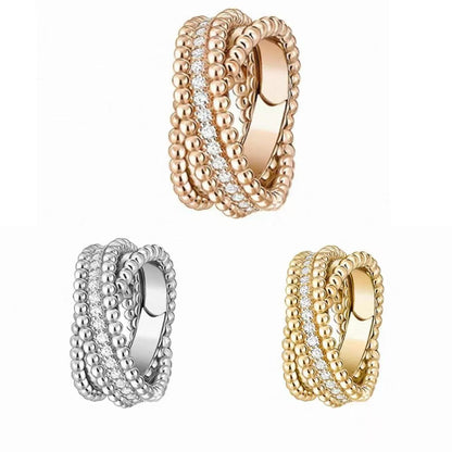 [ORA]PERLÉE COLLECTION DIAMOND RING IN YELLOW GOLD, WHITE GOLD AND ROSE GOLD