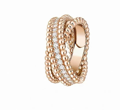 [ORA]PERLÉE COLLECTION DIAMOND RING IN YELLOW GOLD, WHITE GOLD AND ROSE GOLD