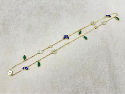 [ORA]LUCKY SPRING BUTTERFLY 15 FLOWER NECKLACE