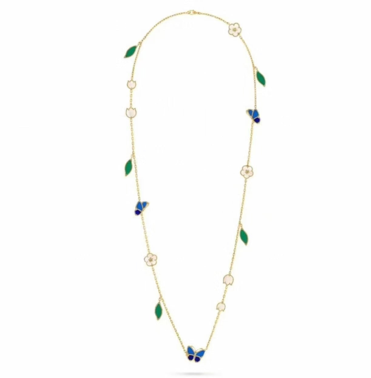 [ORA]LUCKY SPRING BUTTERFLY 15 FLOWER NECKLACE