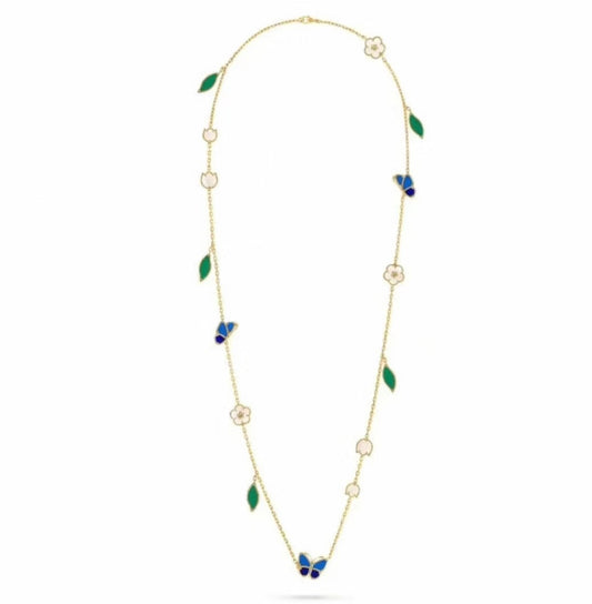 [ORA]LUCKY SPRING BUTTERFLY 15 FLOWER NECKLACE