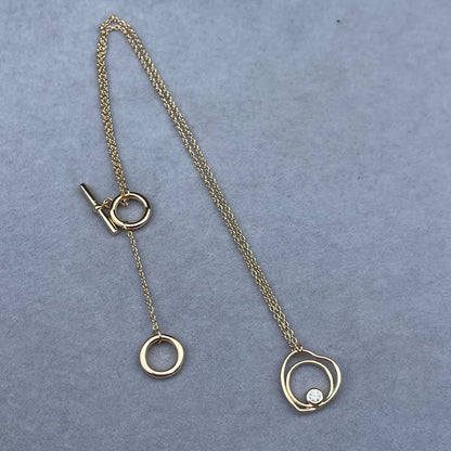 [ORA]H Double Heart Loop Solitaire Pendant Necklace