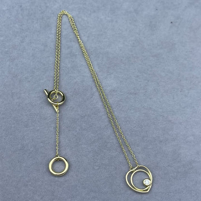[ORA]H Double Heart Loop Solitaire Pendant Necklace