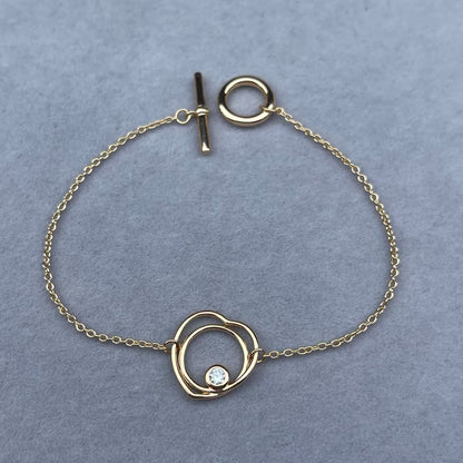 [ORA]H Double Heart Loop Solitaire Pendant Necklace