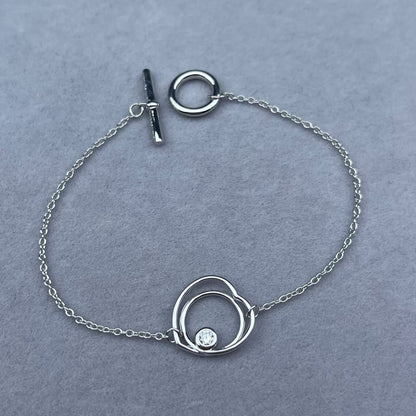 [ORA]H Double Heart Loop Solitaire Pendant Necklace