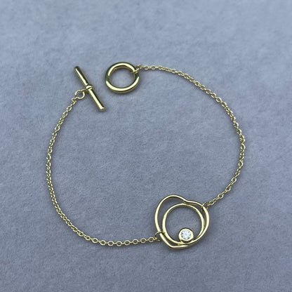 [ORA]H Double Heart Loop Solitaire Pendant Necklace