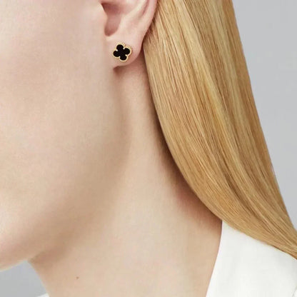 [ORA]CLOVER MINI 9.5MM BLACK MOP EARRINGS
