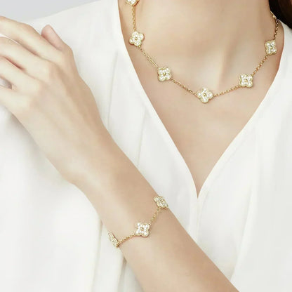 [ORA] CLOVER 5 MOTIF FULL DIAMOND BRACELET COLLECTION