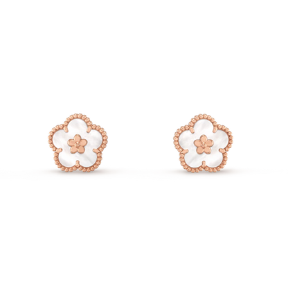 [ORA]LUCKY PINK GOLD WHITE MOP EARRINGS