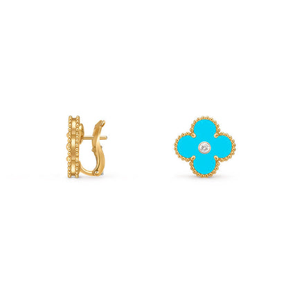 [ORA]CLOVER 15MM MOP DIAMOND EARRINGS COLLECTION