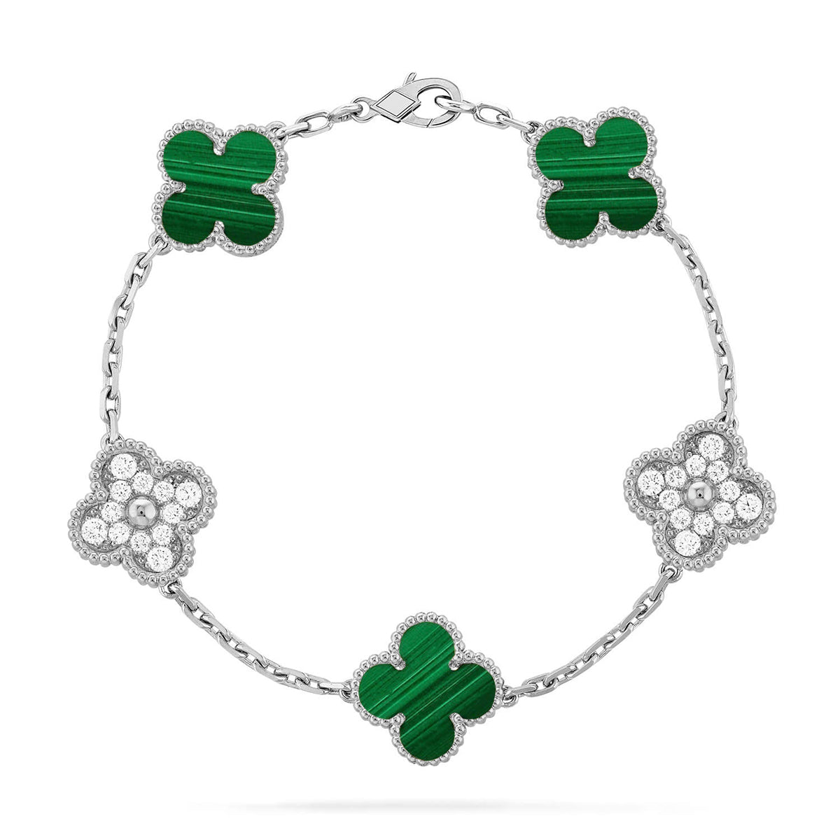[ORA] CLOVER 5 MOTIF MALACHITE BRACELET COLLECTION