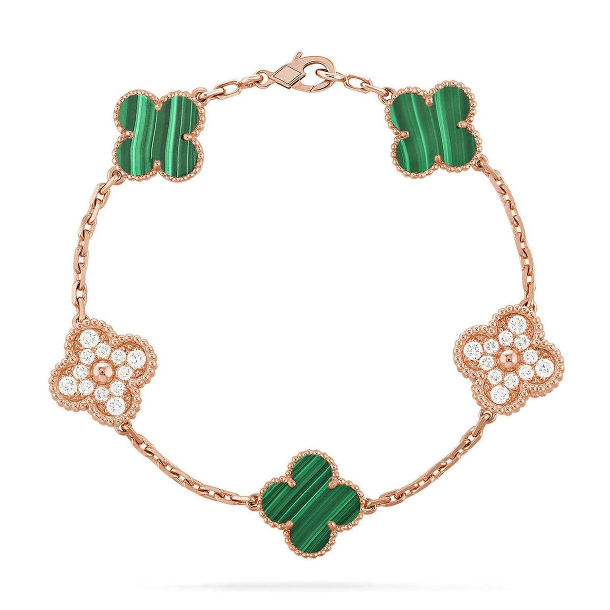 [ORA] KOLLEKTION CLOVER 5-MOTIV ARMBAND MALACHIT