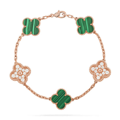 [ORA] CLOVER 5 MOTIF MALACHITE BRACELET COLLECTION