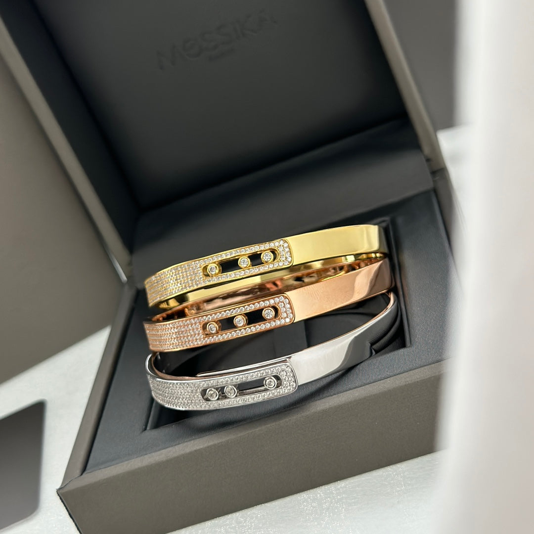 [ORA]Move Noa Rose Gold Pav¨¦ Diamond Bangle Bracelet