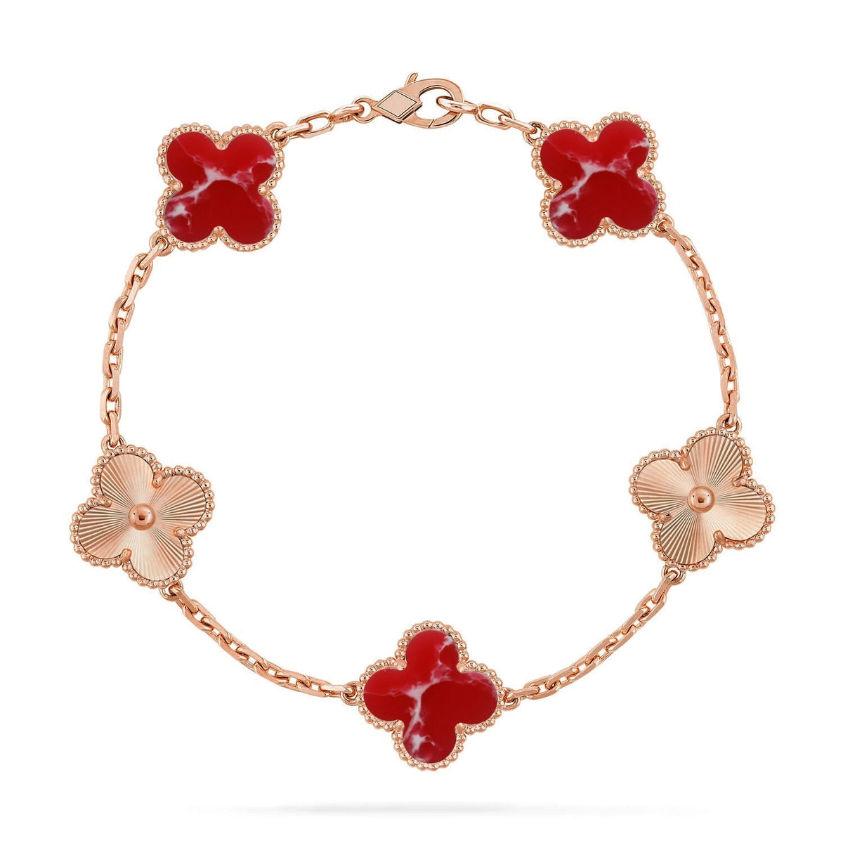 [ORA]CLOVER 5 MOTIF RED PATTERN BRACELET COLLECTION