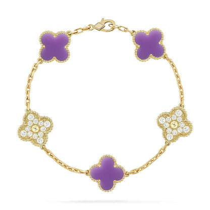 [ORA]CLOVER 5 MOTIF LIGHT PURPLE BRACELET COLLECTION