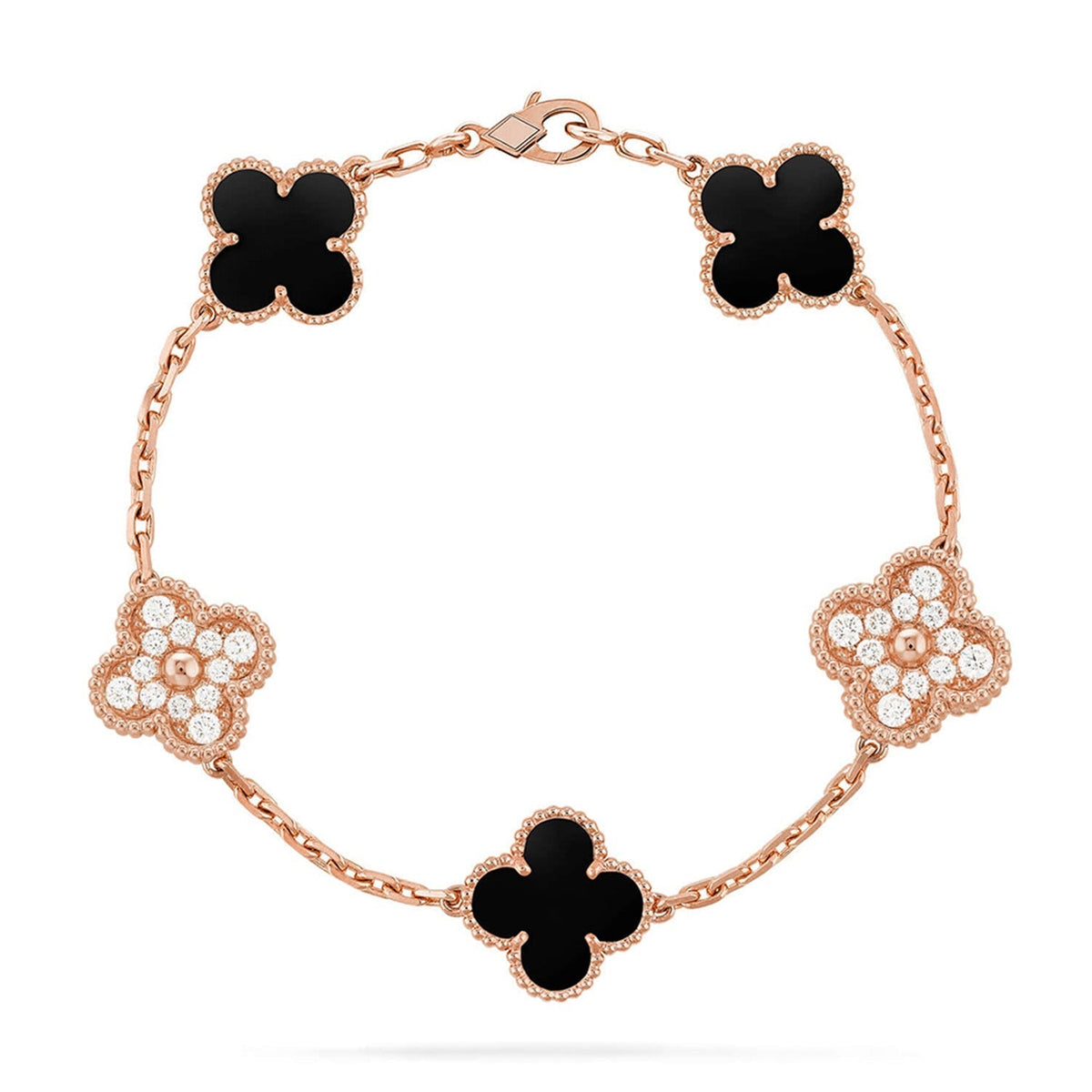 [ORA] CLOVER 5 MOTIF ONYXS BRACELET COLLECTION