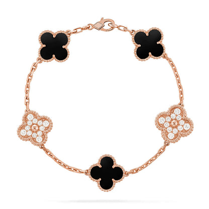 [ORA] CLOVER 5 MOTIF ONYXS BRACELET COLLECTION