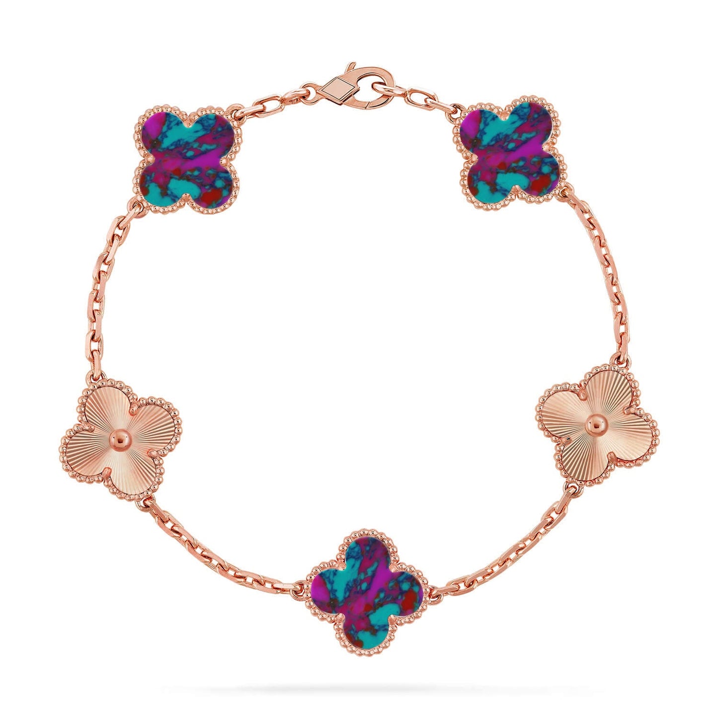 [ORA]CLOVER 5 MOTIF COLOR GEMSTONES BRACELET COLLECTION
