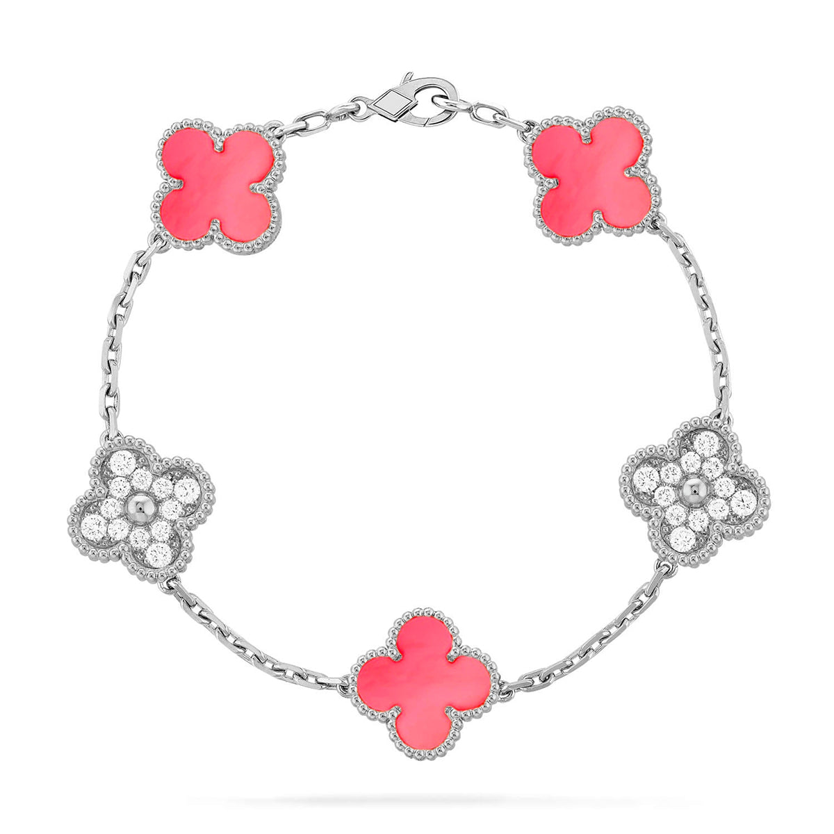 [ORA] CLOVER 5 MOTIFS  PINK MOP BRACELET COLLECTION