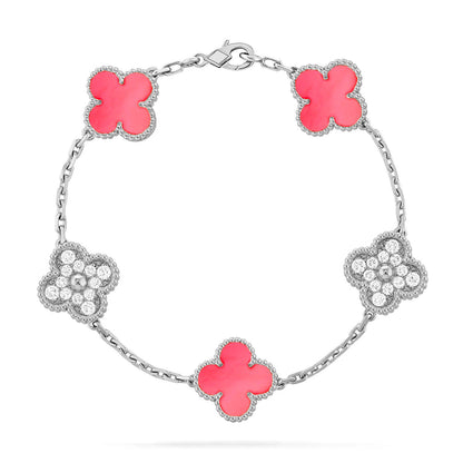 [ORA] CLOVER 5 MOTIFS  PINK MOP BRACELET COLLECTION