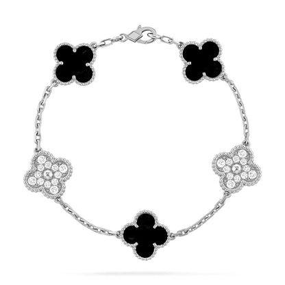 [ORA] CLOVER 5 MOTIF ONYXS BRACELET COLLECTION
