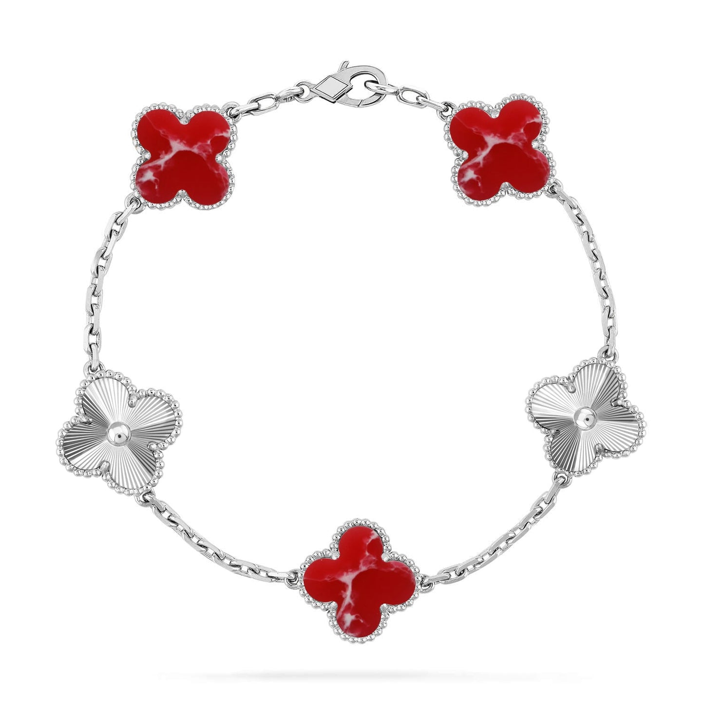 [ORA]CLOVER 5 MOTIF RED PATTERN BRACELET COLLECTION