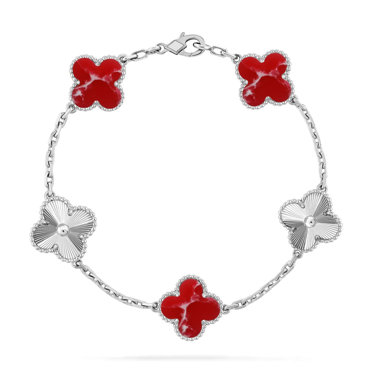 [ORA]CLOVER 5 MOTIF RED PATTERN BRACELET COLLECTION