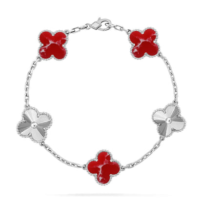 [ORA]CLOVER 5 MOTIF RED PATTERN BRACELET COLLECTION