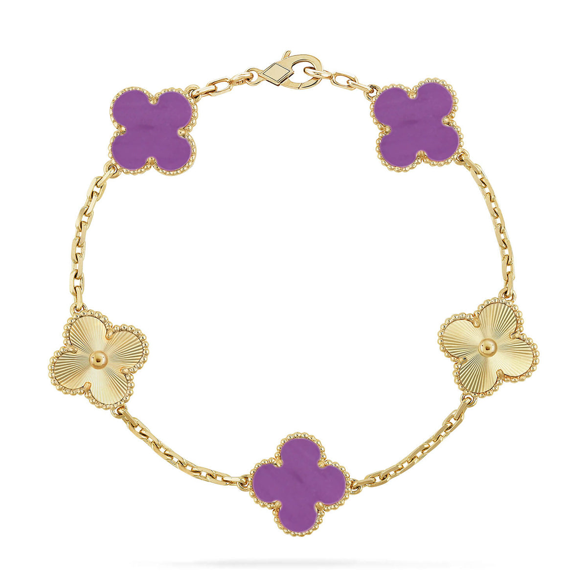 [ORA] CLOVER 5 MOTIF VIOLET BRACELET COLLECTION