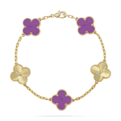 [ORA] CLOVER 5 MOTIF VIOLET BRACELET COLLECTION