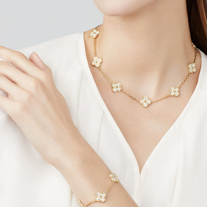 [ORA]CLOVER 10 MOTIFS DIAMOND NECKLACE