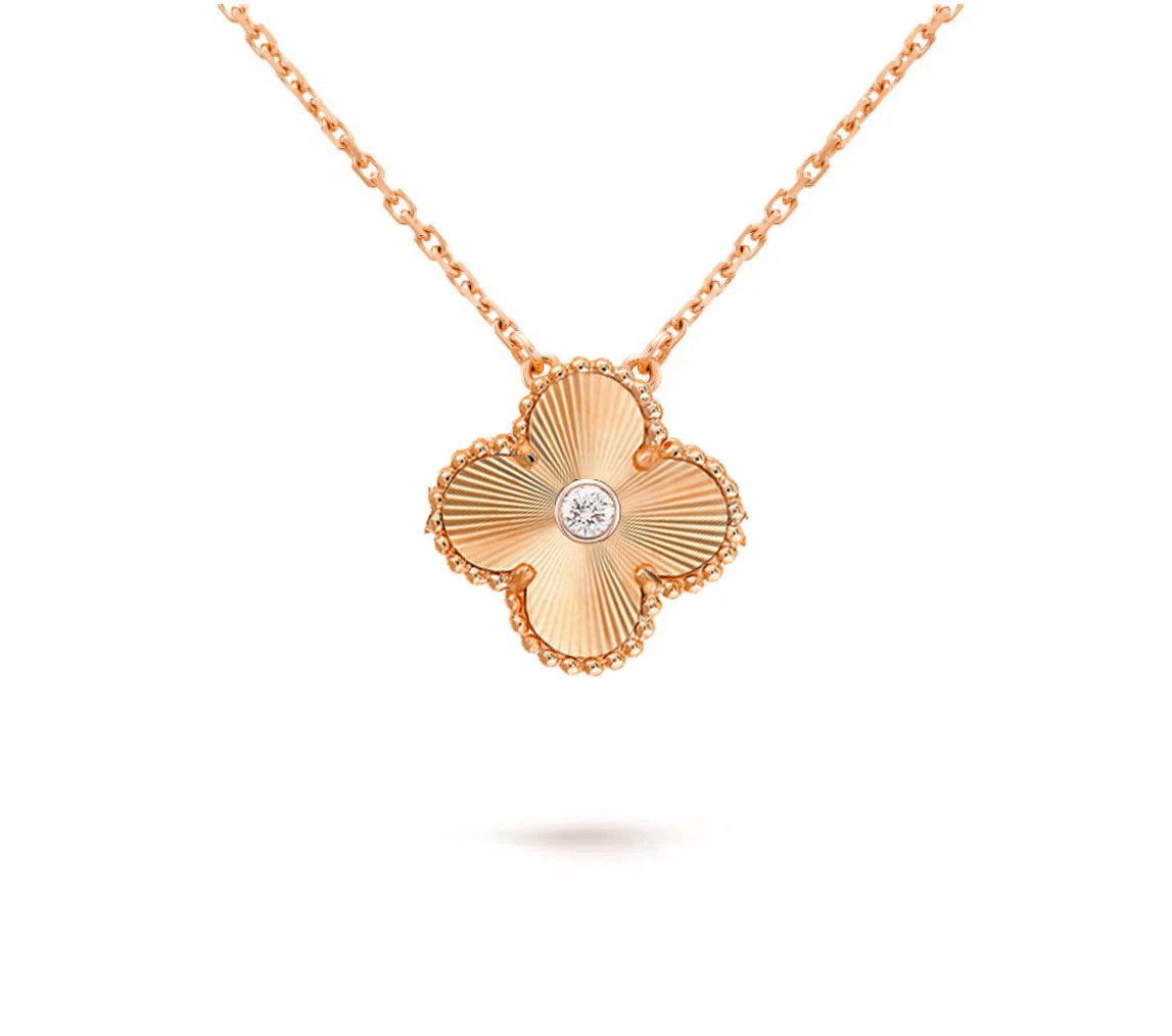 [ORA]CLOVER 15MM DIAMOND SINGLE FLOWER NECKLACE COLLECTION