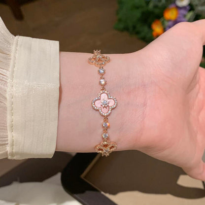 [ORA]CLOVER 5 MOTIF PINK BLUE RED WHITE BRACELET