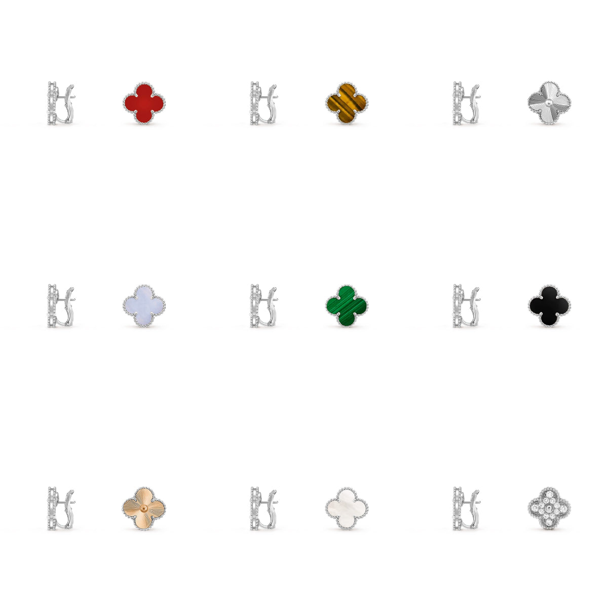 [ORA]CLOVER SILVER 15MM MOP EARRINGS COLLECTION
