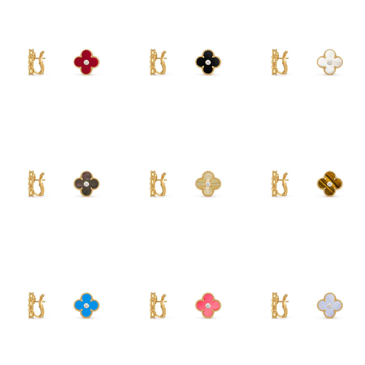 [ORA]CLOVER 15MM MOP DIAMOND EARRINGS COLLECTION