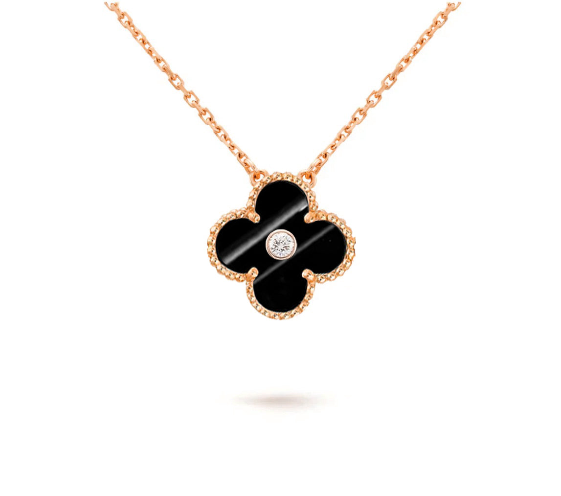 [ORA]CLOVER 15MM DIAMOND SINGLE FLOWER NECKLACE COLLECTION