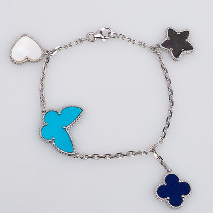[ORA]LUCKY SPRING SILVER BRACELET 4 MOTIF