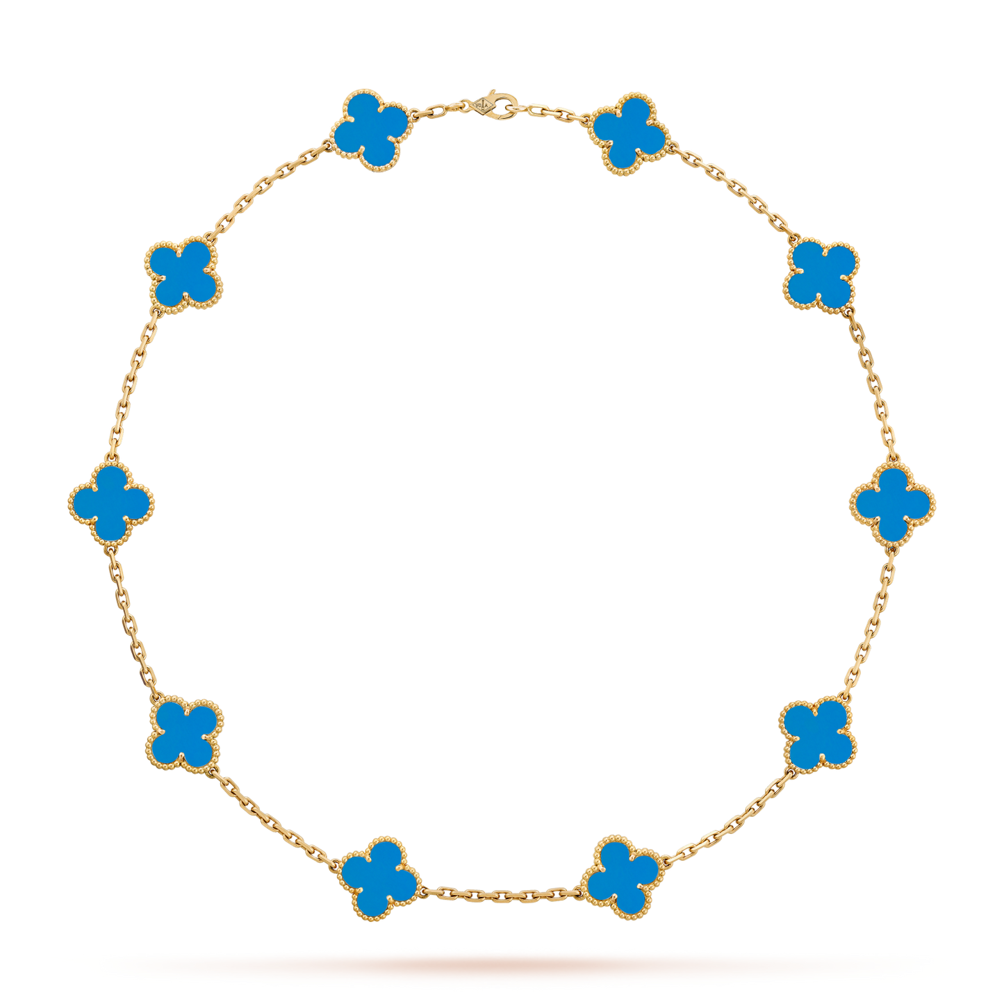 [ORA]CLOVER 10 MOTIFS BLUE AGATE NECKLACE