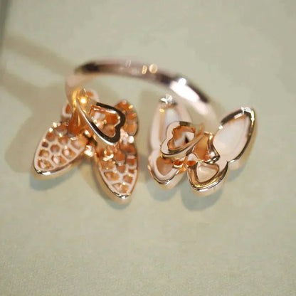 [ORA]TWIN BUTTERFLY DIAMOND PERLMUTT-RING