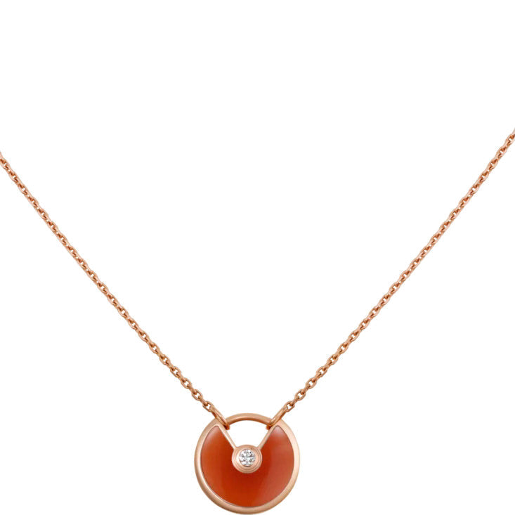 [ORA]AMULETTE GOLD CARNELIAN ONYX NECKLACE