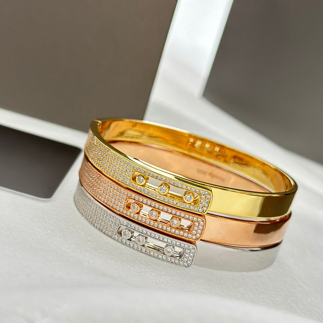 [ORA]Move Noa Rose Gold Pav¨¦ Diamond Bangle Bracelet