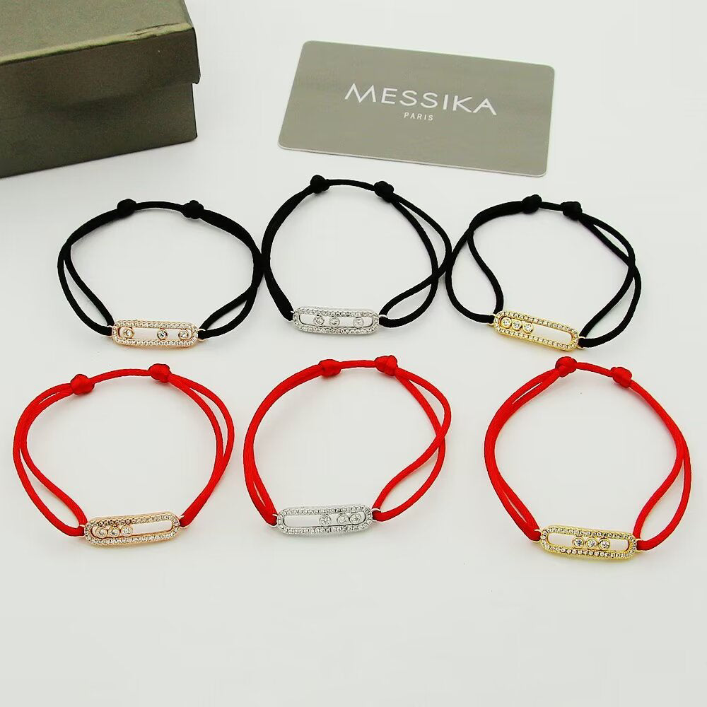 [ORA]Messika Care(s) pink cord pav¨¦ bracelet