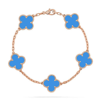[ORA] CLOVER 5 MOTIF BLUE AGATE BRACELET COLLECTION