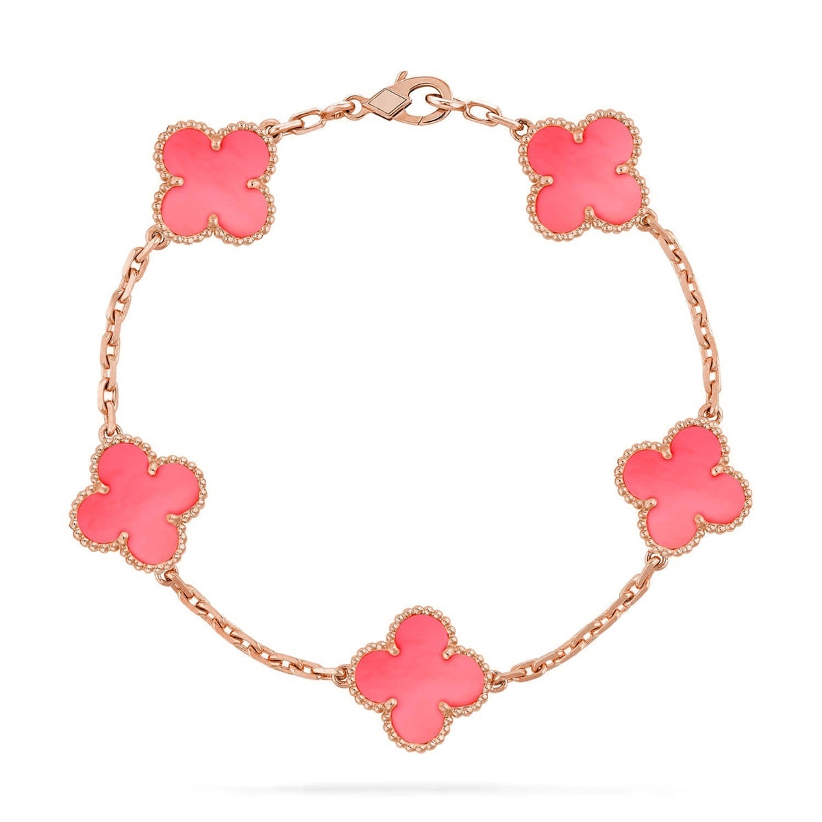 [ORA] CLOVER 5 MOTIFS  PINK MOP BRACELET COLLECTION