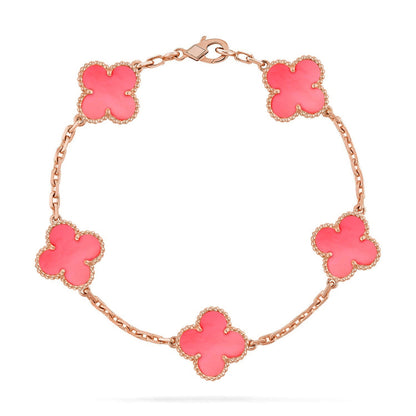 [ORA] CLOVER 5 MOTIFS  PINK MOP BRACELET COLLECTION