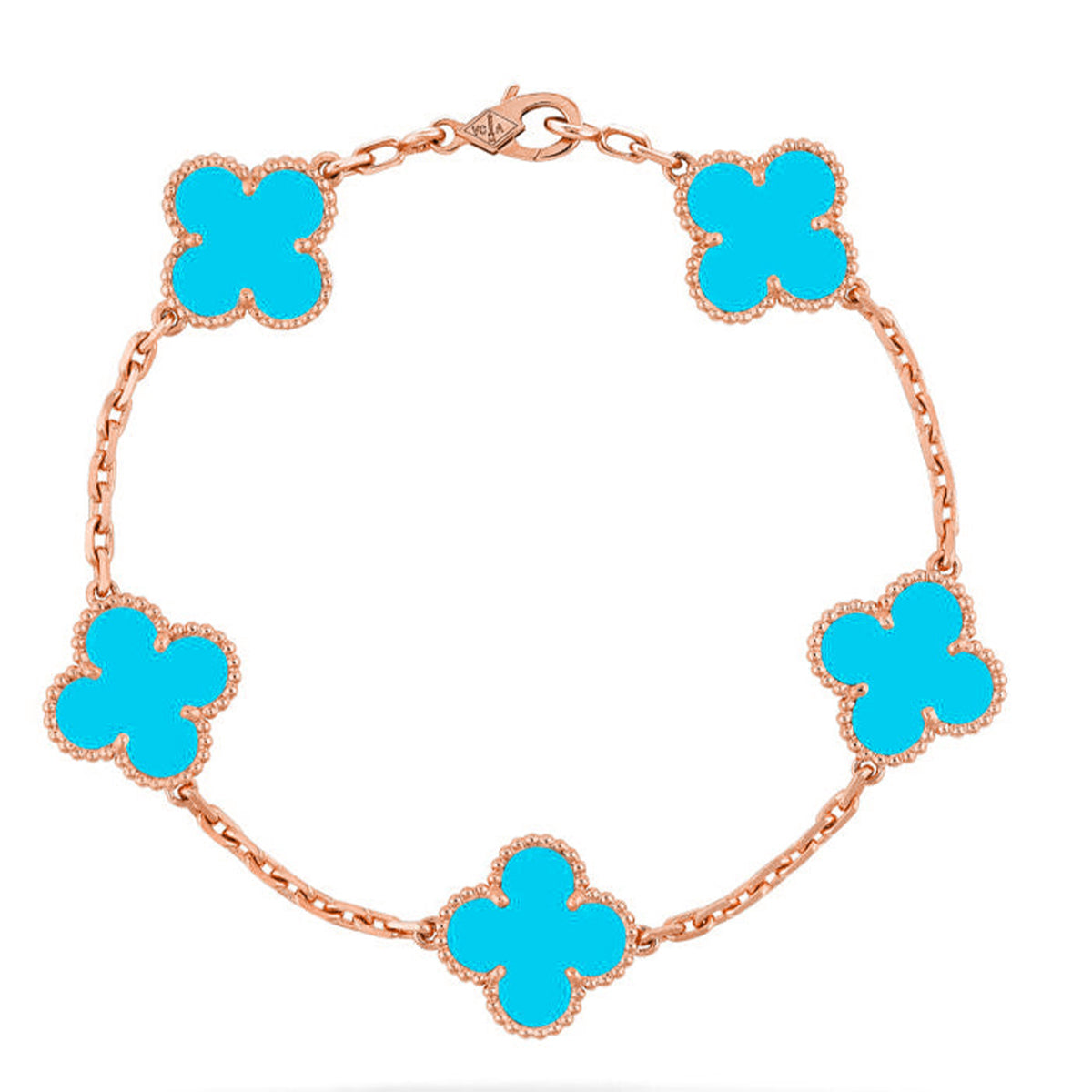 [ORA] CLOVER 5 MOTIF TURQUOISE BRACELET COLLECTION