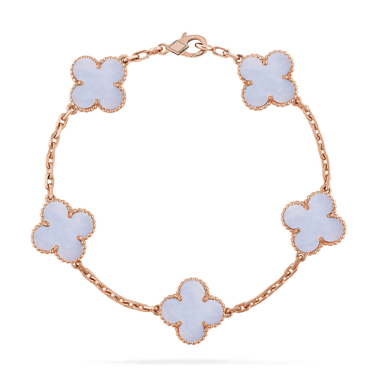 [ORA] CLOVER 5 MOTIF PURPLE CHALCEDONY BRACELET COLLECTION
