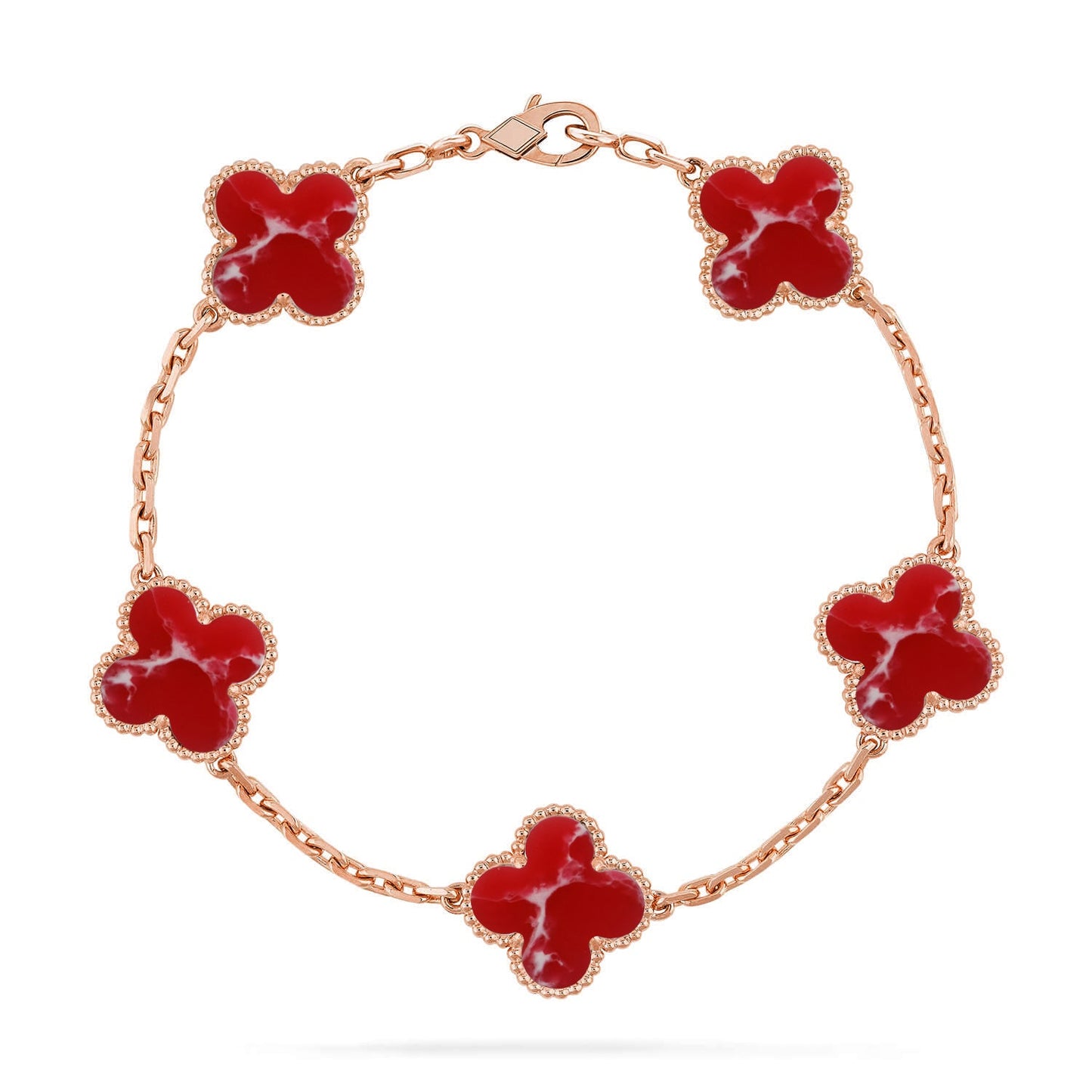 [ORA]CLOVER 5 MOTIF RED PATTERN BRACELET COLLECTION