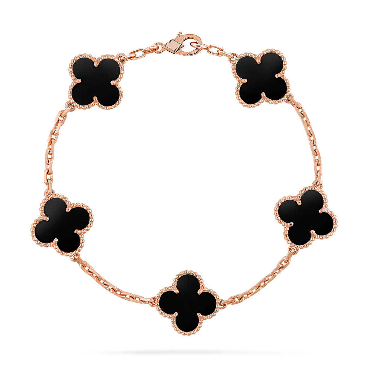 [ORA] CLOVER 5 MOTIF ONYXS BRACELET COLLECTION